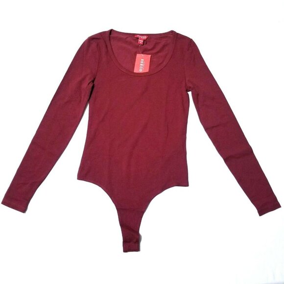 Guess Women's Solid Bodysuit Shirts Long Sleeve‎ - Picture 1 of 7